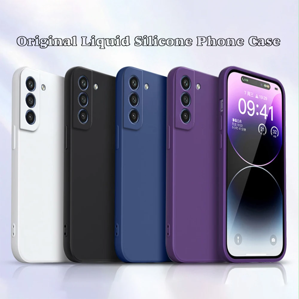 Soft Silicone Phone Case for Samsung Galaxy S21 S20 S10 S9 S8 Plus Ultra FE + S10E S21+ S20+ S10+ S9+ S8+ 5G Original Back Cover