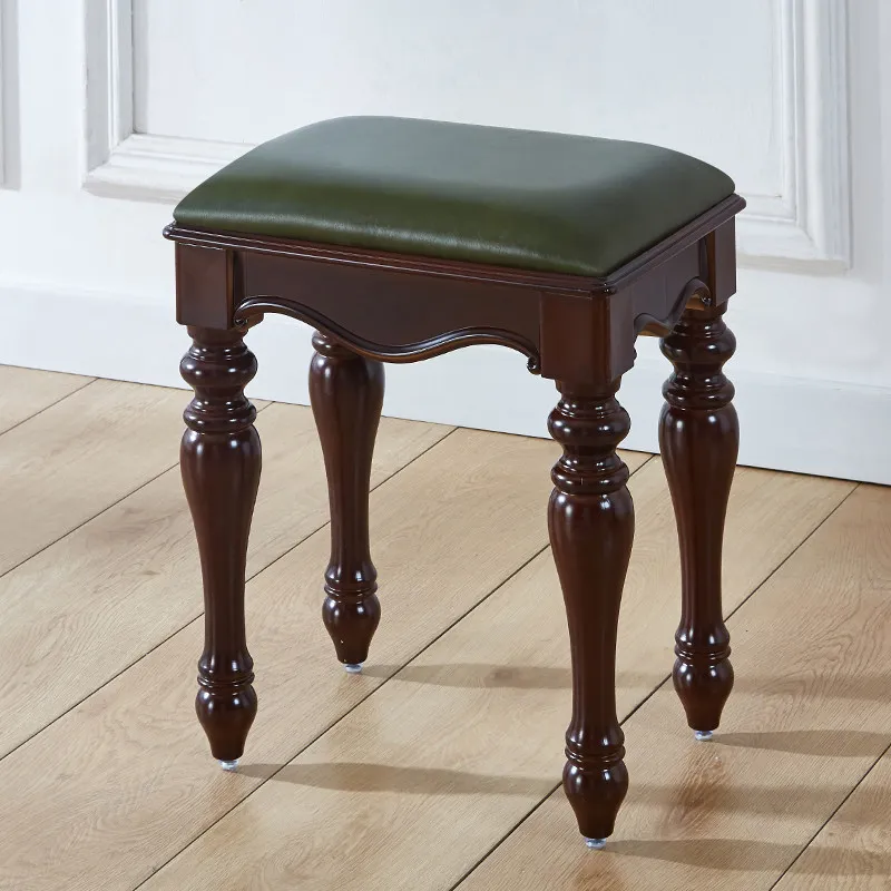 American makeup chair European dresser stool Chinese classical home small square stool Guzheng piano stool single antique view 5