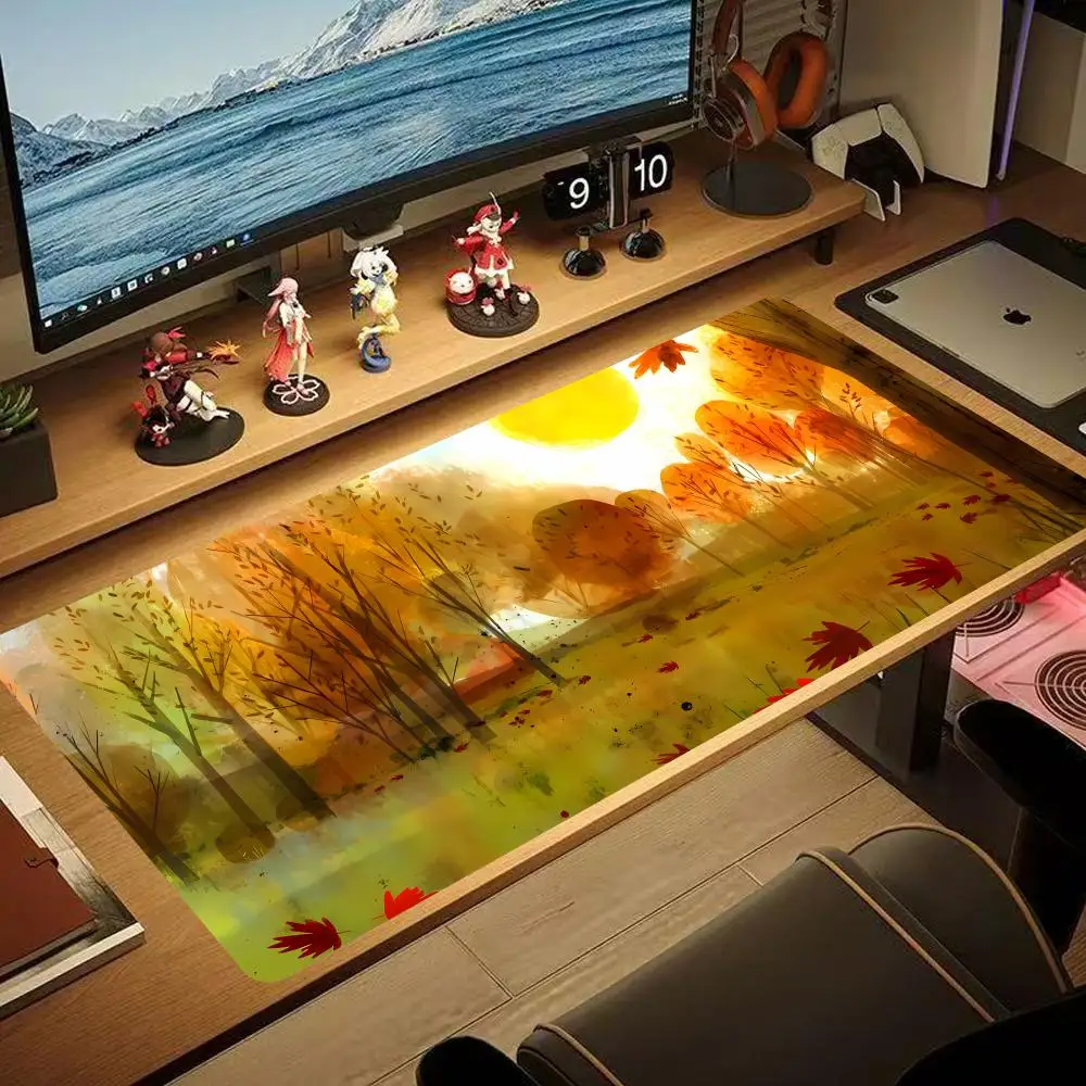

Autumn Sounds Mouse Pad 90x40CM non-slip Gaming Mousepad Gamer E-Sports Mouse Mat Game Mechanical Keyboard XXL Desk Mat