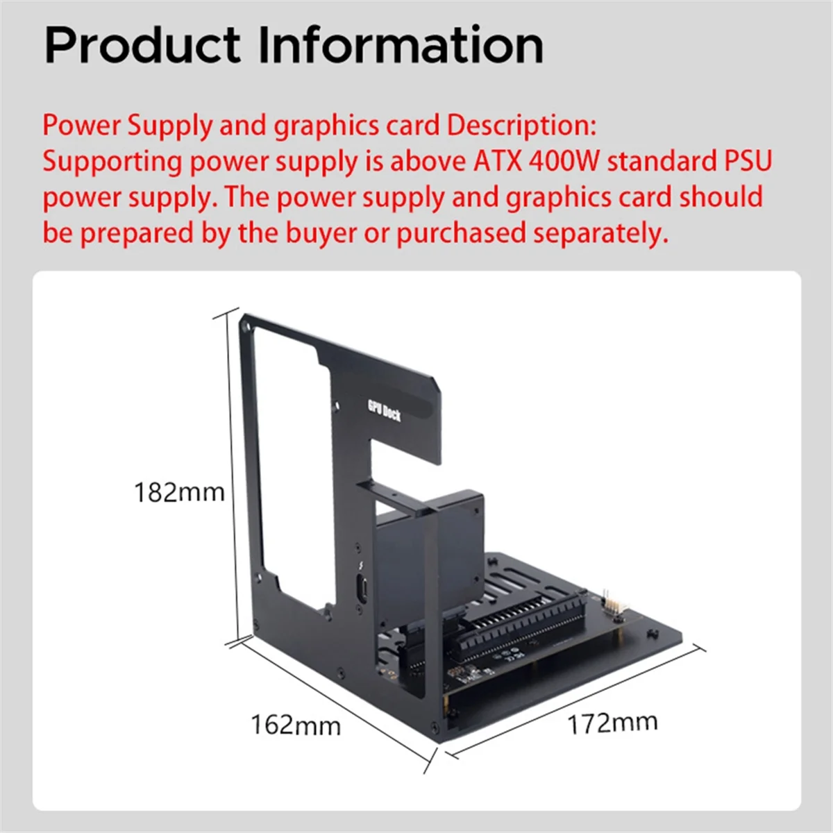 A02R For Thunderbolt-Compatible 3/4 GPU Dock Laptop to External Graphic Video Card Fit USB4 for Notebook with 40Gbps(A)