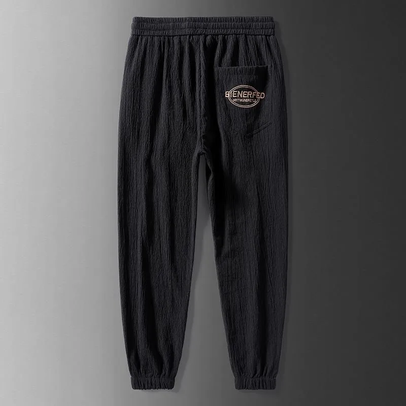 Men Casual Pants Black Harem Pants Man's Clothing Print Stretch Quick-drying Leggings Sportswear Summer Loose Solid Thin Slim