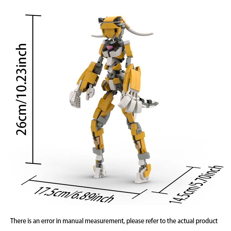 New Creative Tiger Girl Robot Model Building Kit,Tiger Girl Fighter Mecha  Assembly Movable Joint Brick DIY Design Toy Model