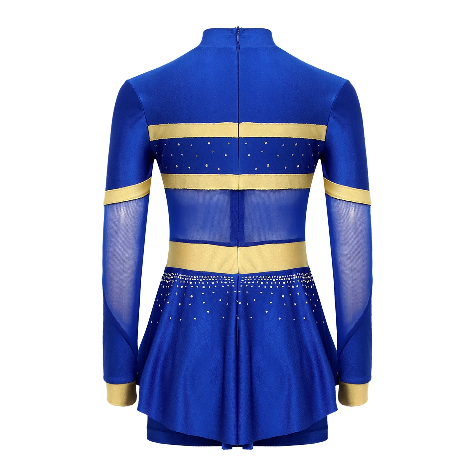 Kostum Pertunjukan Tari Pemandu Sorak Anak Perempuan Gaun Payet Mengkilap dengan 1 Buah Hiasan Kepala Ikatan Simpul 2 Buah Kaus Kaki Bergaris Bunga Tangan