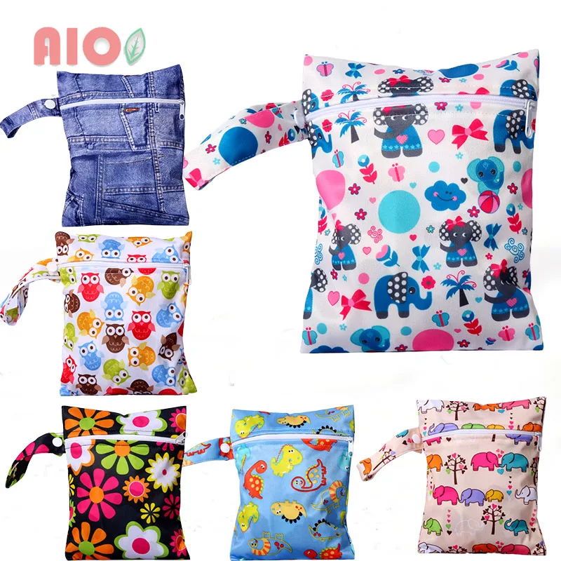 

AIO 1Pcs 16*20cm Baby Diaper Bags Waterproof PUL Nappy Dry Bag for Diapers Inserts Mini Fashion Wet Diaper Bag