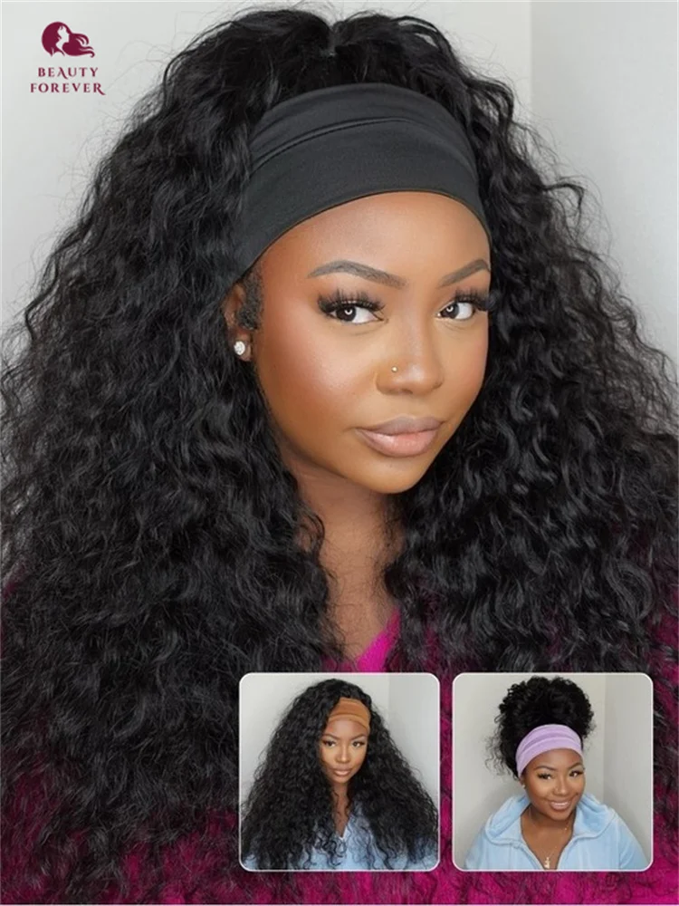 

Beauty Forever FlipBlend™ Heaband Human Hair Wig Water Wave 3 In 1 Headband Human Hair Wig Beginner Friendly