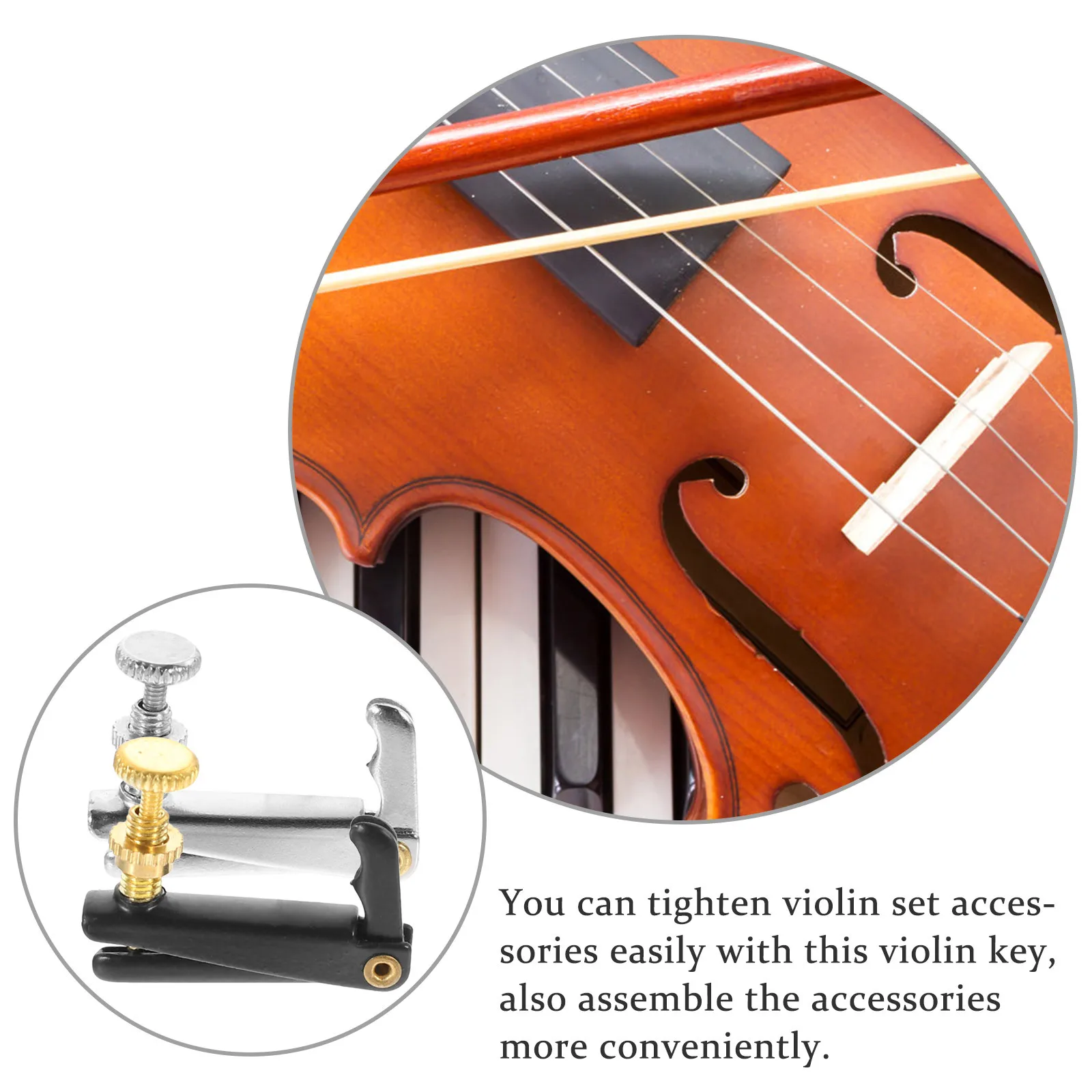 

8Pcs Violin Micro Tuner Metal Violin Keys Easy Use Instrument Tuning Tools Accessories for Violinists Instrument Key