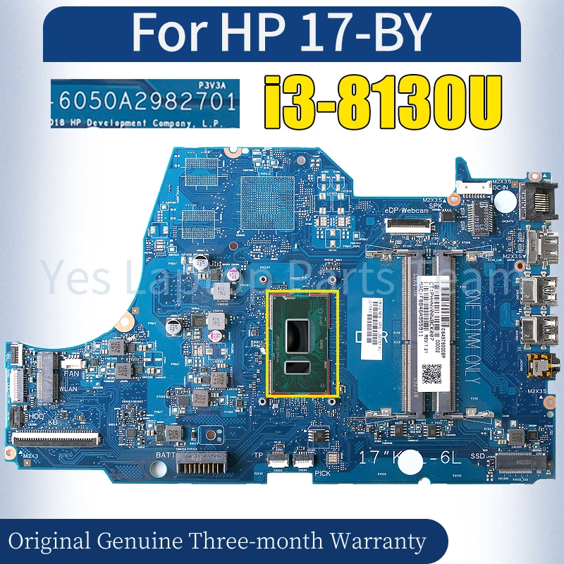 

6050A2982701 For HP 17-BY Laptop Mainboard i3-8130U L22737-601 Notebook Motherboard 100％ Tested