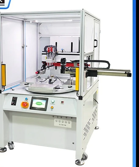 Four-station turntable screen printing machine, manipulator cutting and dividing device PLC servo screen machine