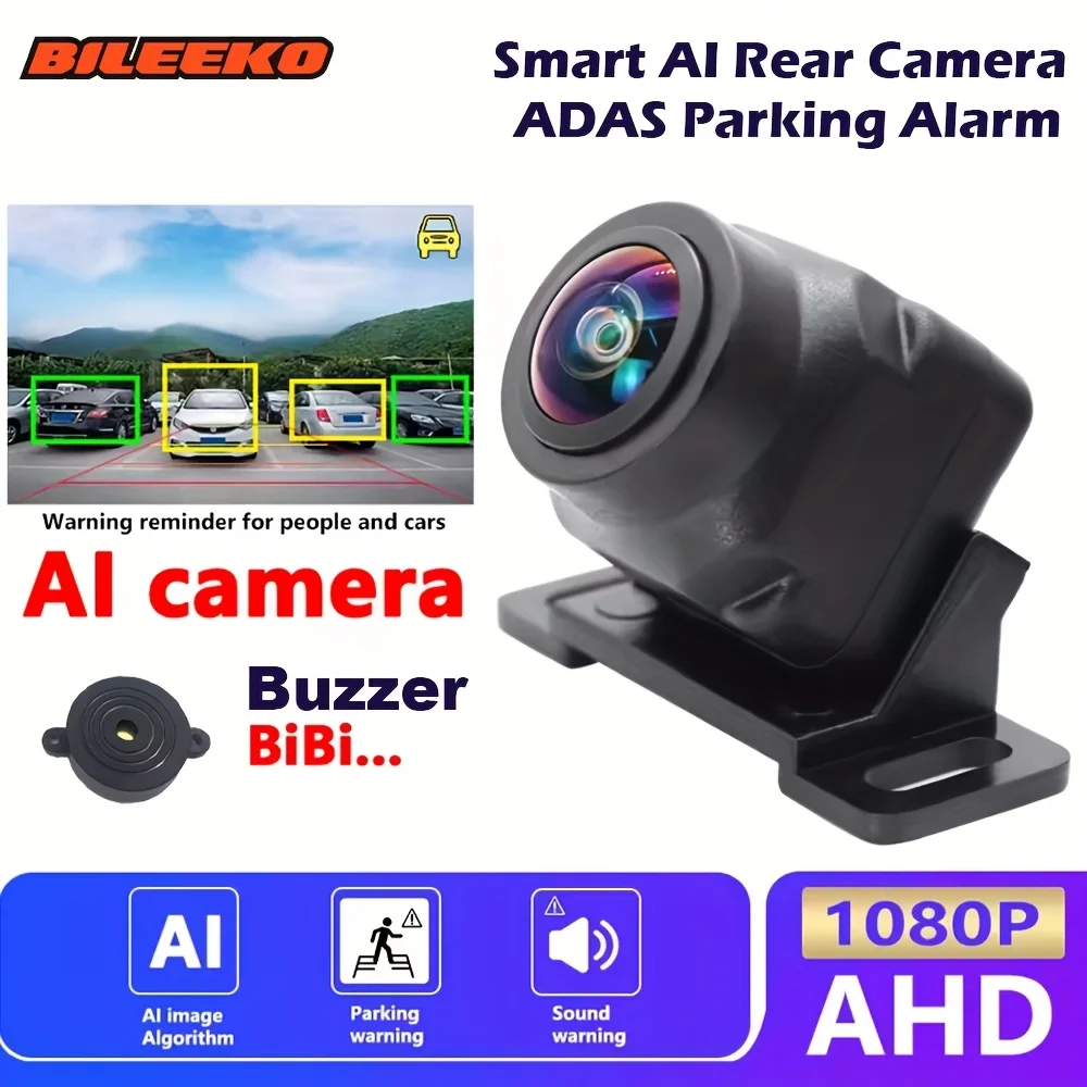 

AI Smart Camera by Bileeko with AHD 1080P, ADAS Radar Back-up Audio Alarm and Wide-angle Reversing Parking Motion Detection