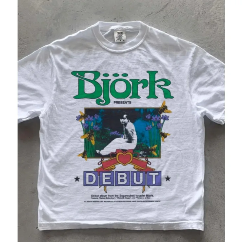 Camiseta retrô unissex Bjork, camiseta Bjork, moda casual de verão, adequada para homens e mulheres