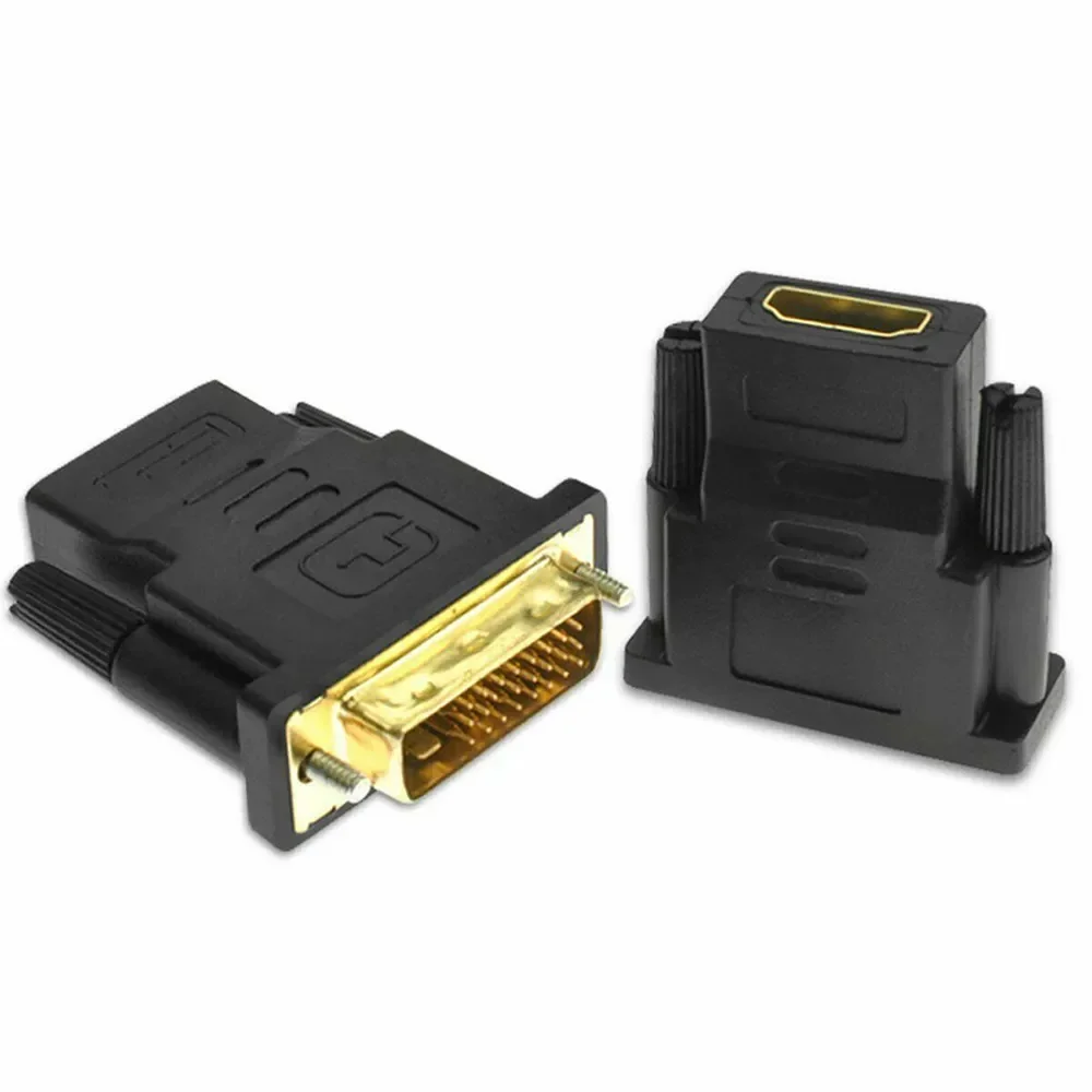 24k Gold Plated Plug Male To Female DVI Converter 1080P For HDTV Projector Monito DVI 24+1 To HDMI-compatible Adapter Cables