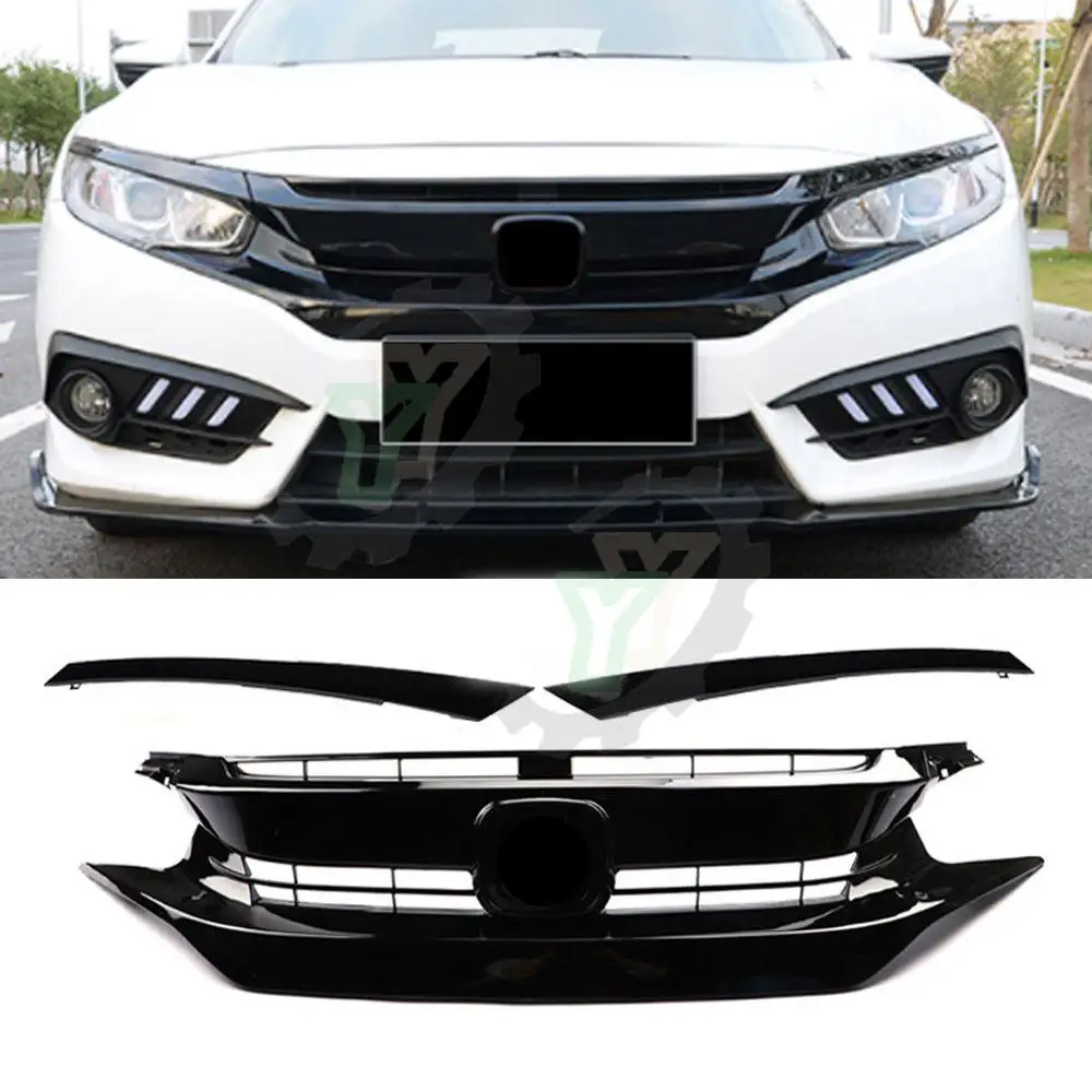 

Car Accessory Front Bumper Grille Centre Styling Upper Grill For Honda Civic Sedan/Hatchback 2016 2017 2018