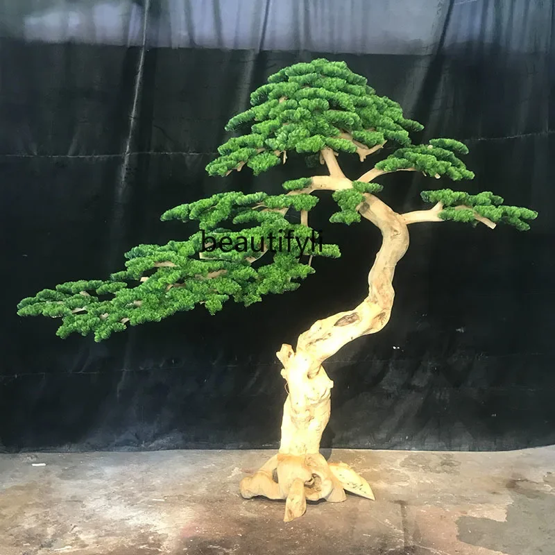 

Simulation Large Fake Beauty Pine Tree Shopping Mall Hotel Decoration Podocarpus Macrophyllus Bonsai Decoration Landscaping