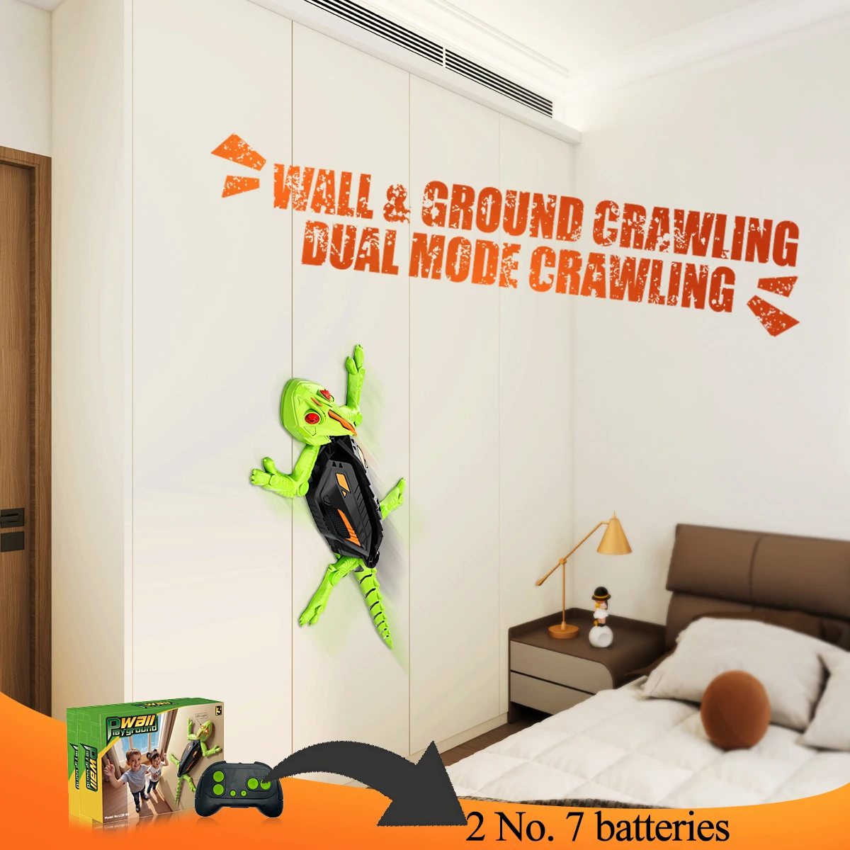 

Electric Remote Control Wall Climbing Gecko Wall Mounted Walking Lizard Simulated Sound and Light Chameleon Children's Toy