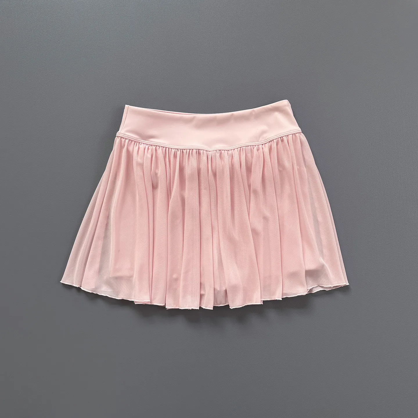 Damen High-Waist Mesh Plissee-Tennisrock mit integrierter Shorts, schnelltrocknend, weich, atmungsaktiv, für Ballett, Fitness und Sport – Detail 10