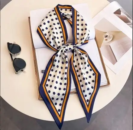 1pcs 13*150cm New Fresh Style Luxury Hair Scarf Long Fashion Women Headband Brand Silk Bag Ribbon Design Wrist Towel Neckerchief