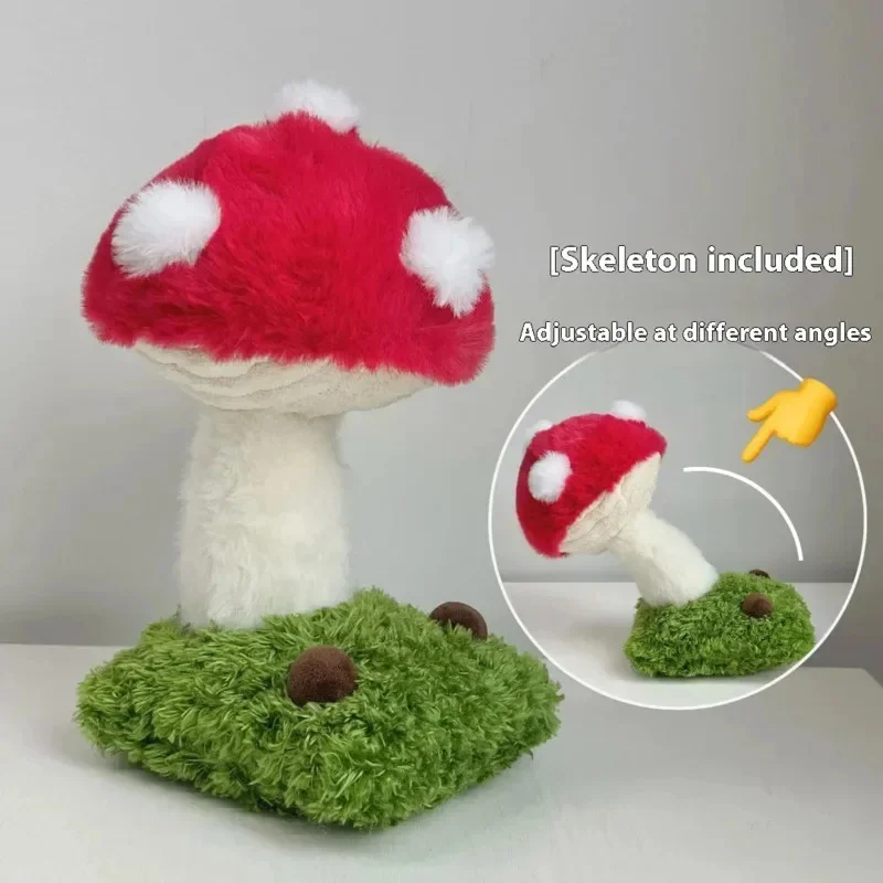 Cartoon Delicious In Dungeons Plush Mobile Phone Holder Toys Creative Desk Decoration Walking Mushroom Plush Doll Phone Holder