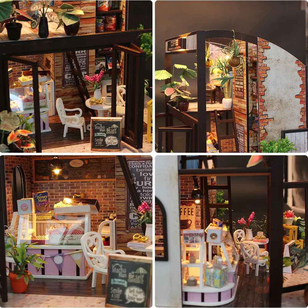 OUZEY Retro Journey Cafe DIY, drewniany domek 3D o tematyce czasu, kreatywny prezent urodzinowy dla nastolatków