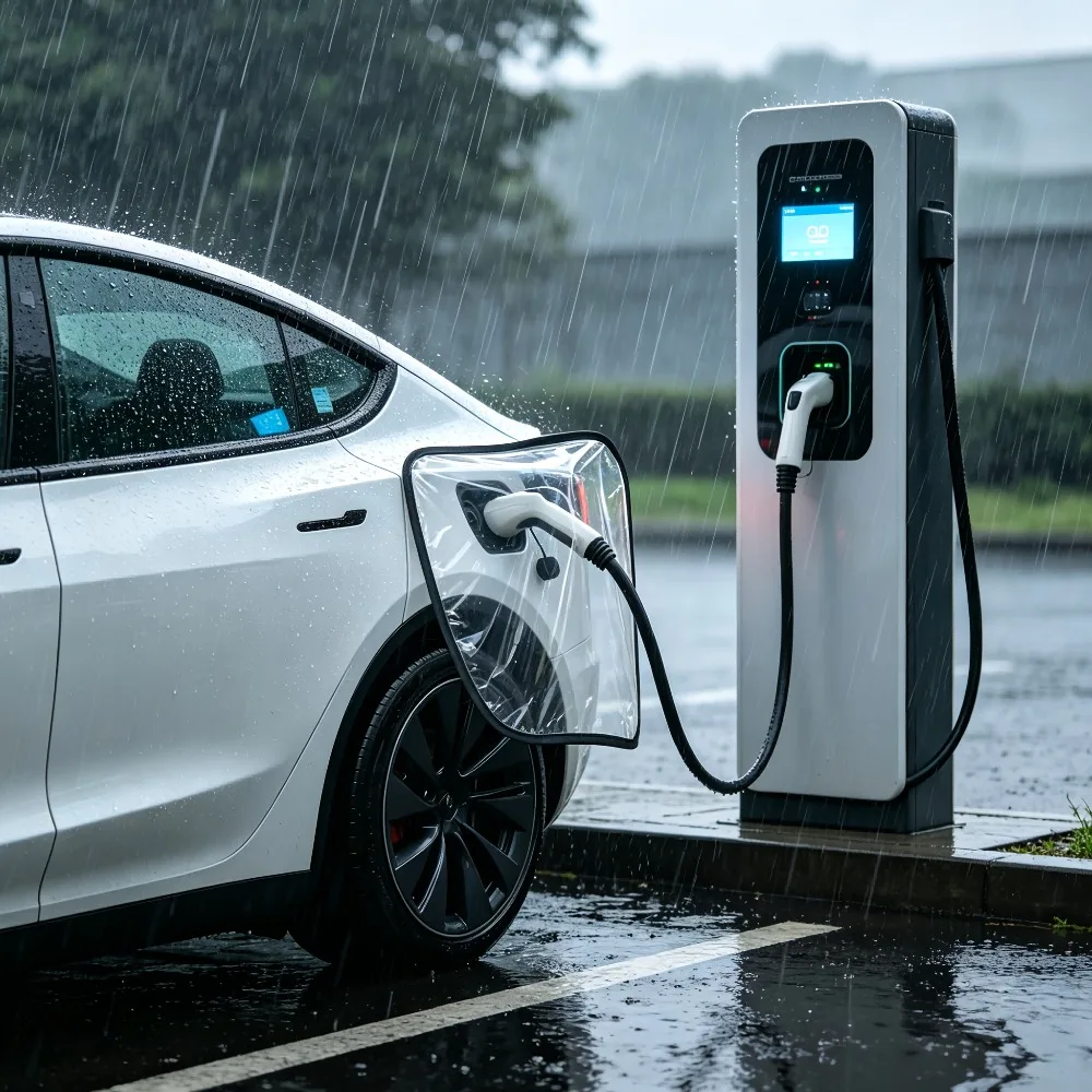 Universal Waterproof Dustproof EV Charging Port Cover Fit for All Tesla/Nissan/Ford EV & PHEV Anti-Snow Rain Ice Protection