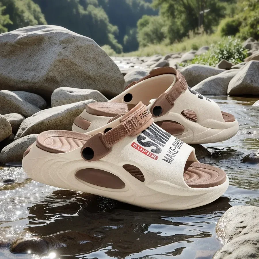 2025年新作 メンズ 厚底 サンダル 夏 ビーチサンダル 浴室用 滑り止め スリッパ ソフトサンダル 超軽量 レターシューズ メンズ スリッパ サンダル