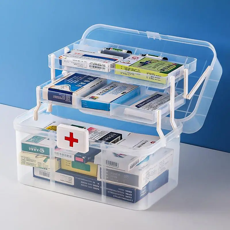 Medicine Storage Box Medicine Case with Handle And Buckle Medicine Cabinet Family Medicine Storage Family Medicine Kit Case