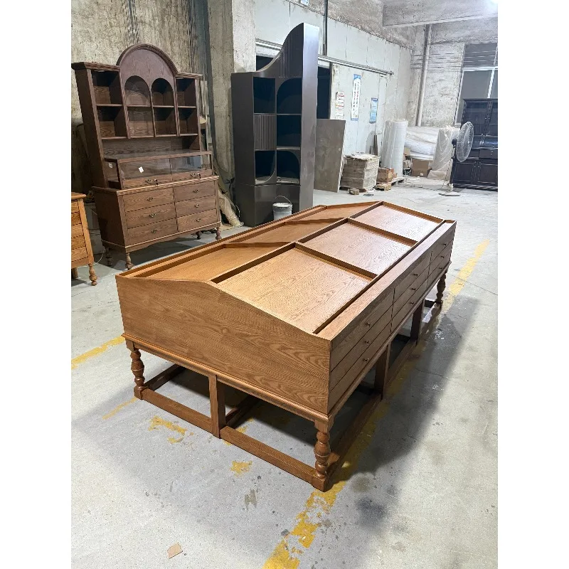 Medieval Jewelry Display Cabinet Jewelry Store Zhongdao Cabinet Bracelet Jewelry Booth Clothing Display Cabinet Log Color