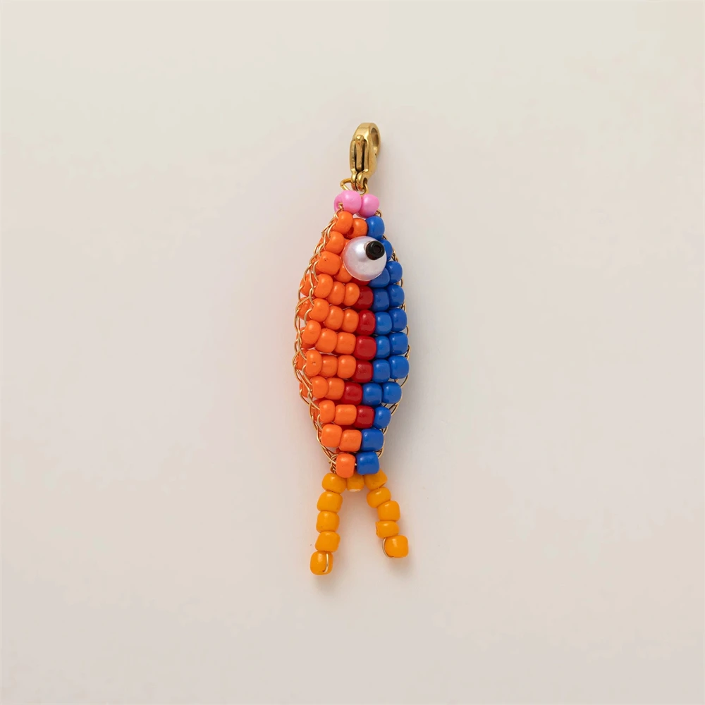 Creative Colorful Beads Fish Pendant Keychain