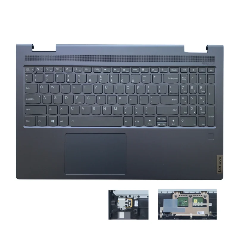 Gray Palmrest W/Backlit Keyboard Touchpad 5CB1A22487 For Lenovo Yoga 7-15ITL5 US