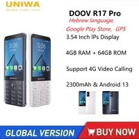 UNIWA DOOV R17 Pro 4G Mobile Phone Smart Touch Screen Whatsapp Android 13 Keypad Phones 3.54\