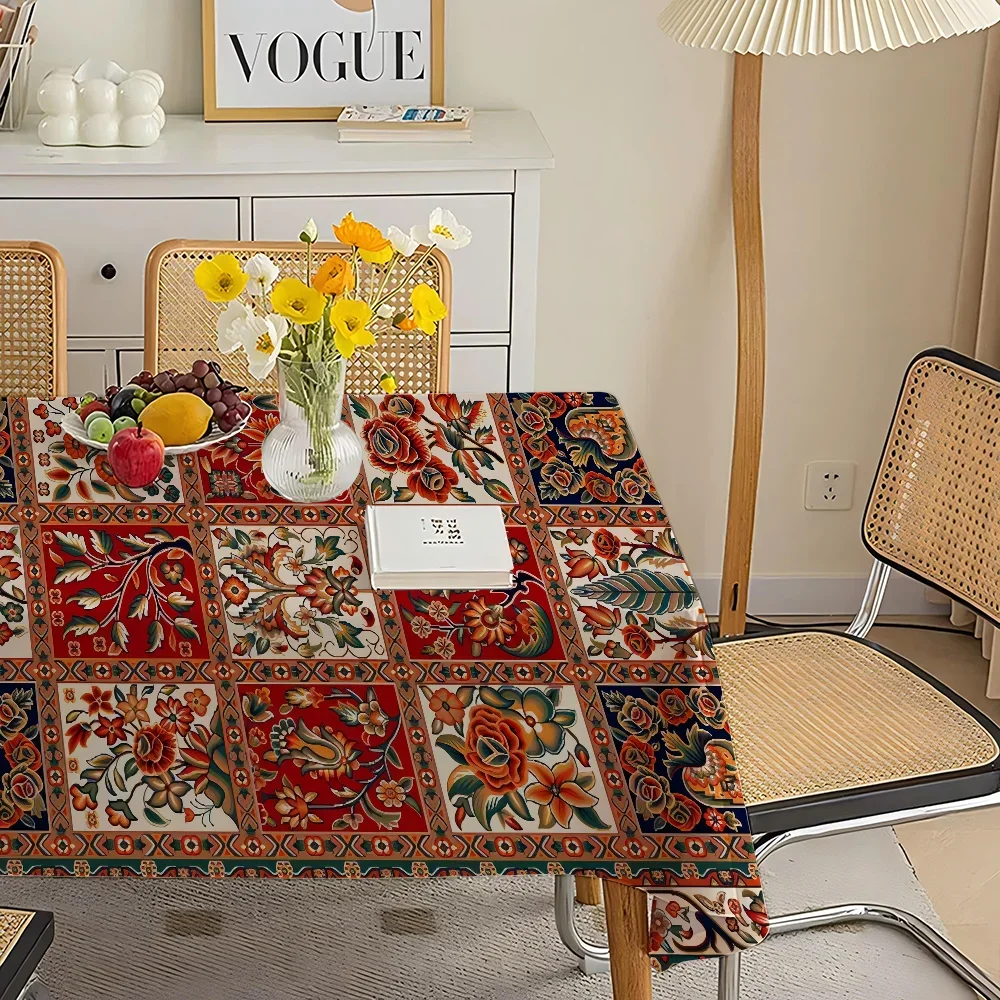 Boho Persian Table Cloth Waterproof And Oil-proof Tablecloth Bedside Table Dustproof Decorative Cloth Living Coffee Tableclot