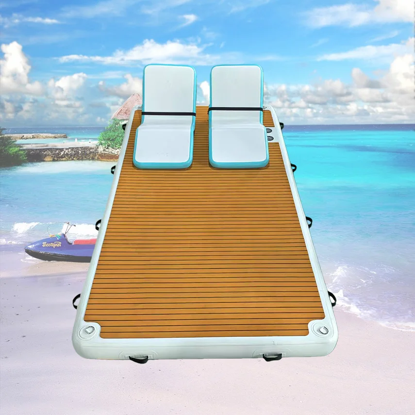 

Customize Thickened Square UV-resistant 2x4m Portable Floating Platform Water Inflatable Dock with Chairs