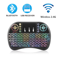 2.4G Mini i8 Wireless Bluetooth Colorful Backlight Air Mouse Remote Touchpad for Android TV Box PC I8 Mini Wireless Keyboard