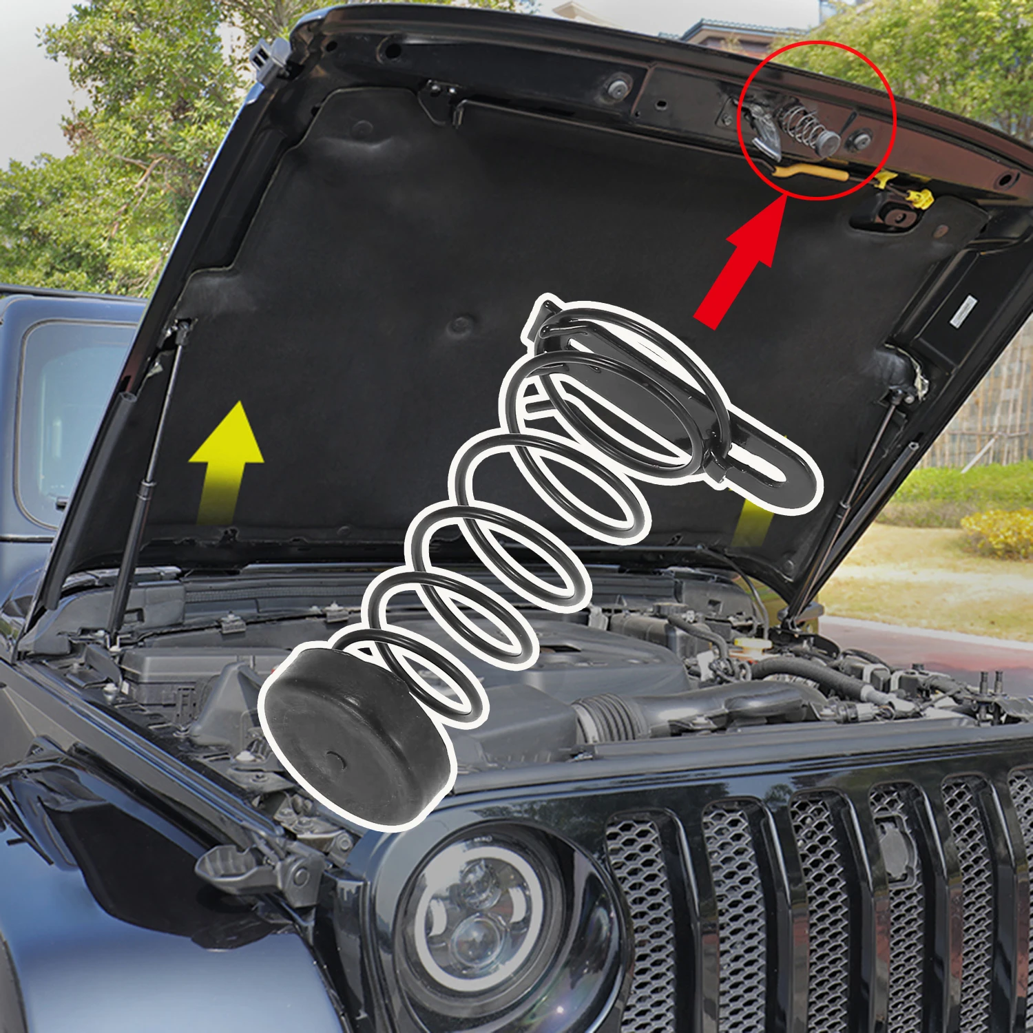 Car Engine Hood Pop Up Spring Body Single Assembly 55176732AD for Jeep Wrangler JK 2007 2008 2009 2010 2011 2012 2013 2014-2018