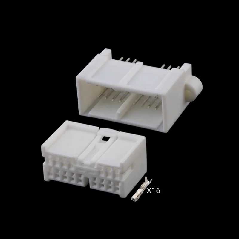 

1-20 Sets 16 Pin Miniature Male Female PCB Connector Car Plastic Housing Unsealed Adapter Auto Low Power Socket