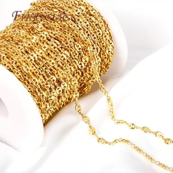 18K Gold Plated Hip Hop Coffee Bean Chain Wholesale,High Quality Metal Pig Nose Chains For DIY Necklace Handmade Jewelry Making
