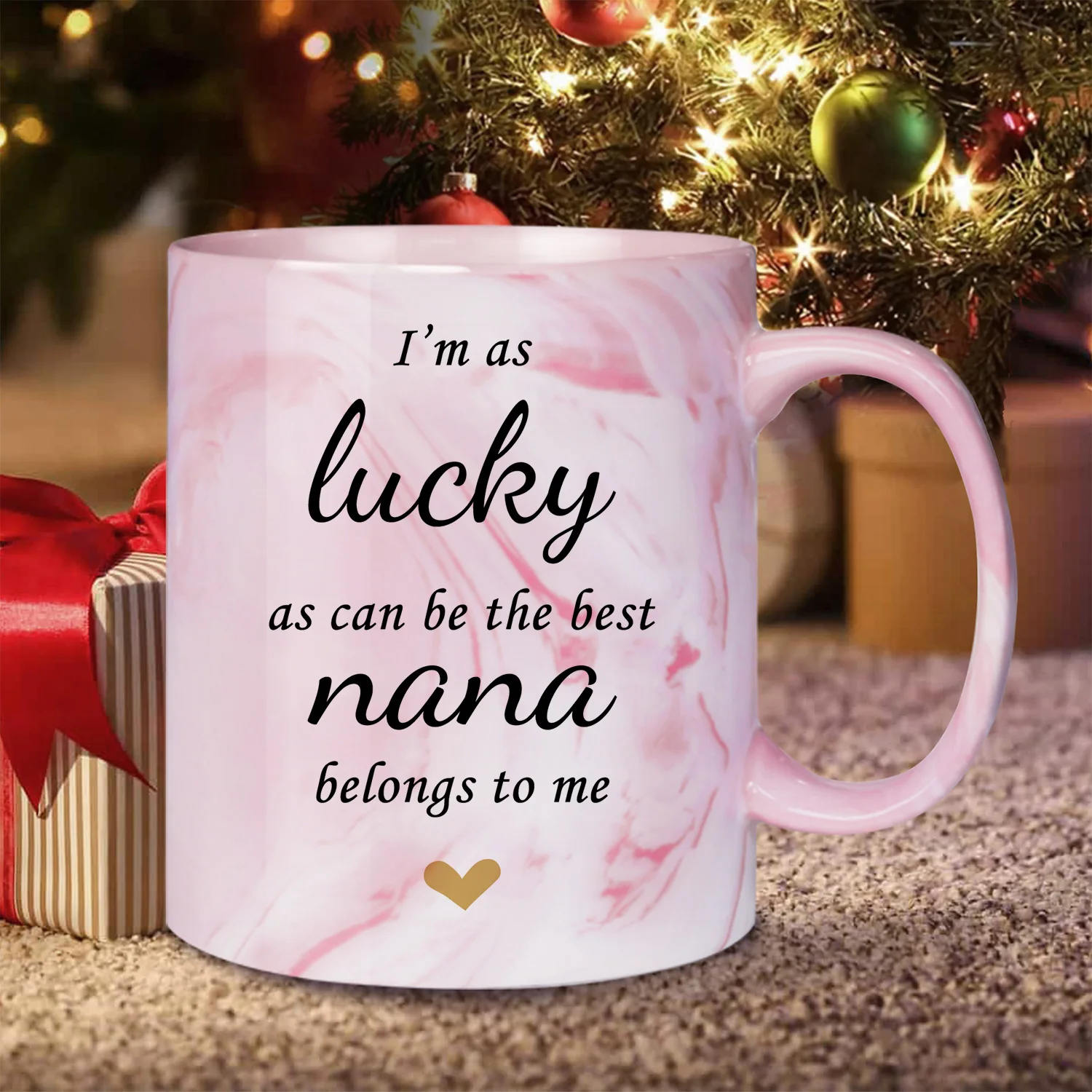 1pc,Nana Coffee Mug, Nana Ceramic Mugs Gifts for Grandma Nana,The Best Nana Belong To Me Coffee Ceramic Mug,11oz (Pink Marble)