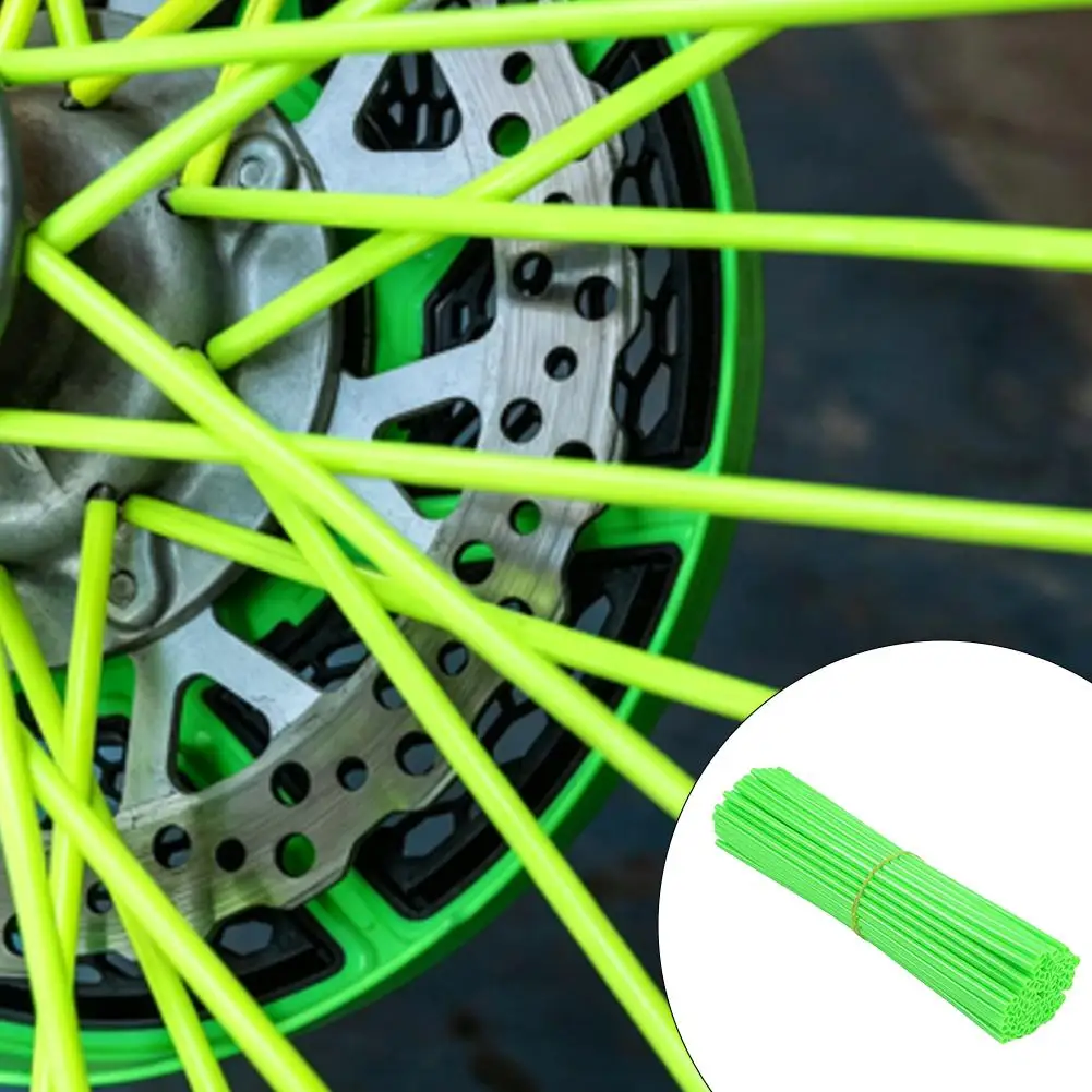 72pcs 24cm Bicycle Motorcycle Wheel Spoke Wraps Skins Rims Protector Covers Trim Pipe Kit for Bike Bicycle Accessories