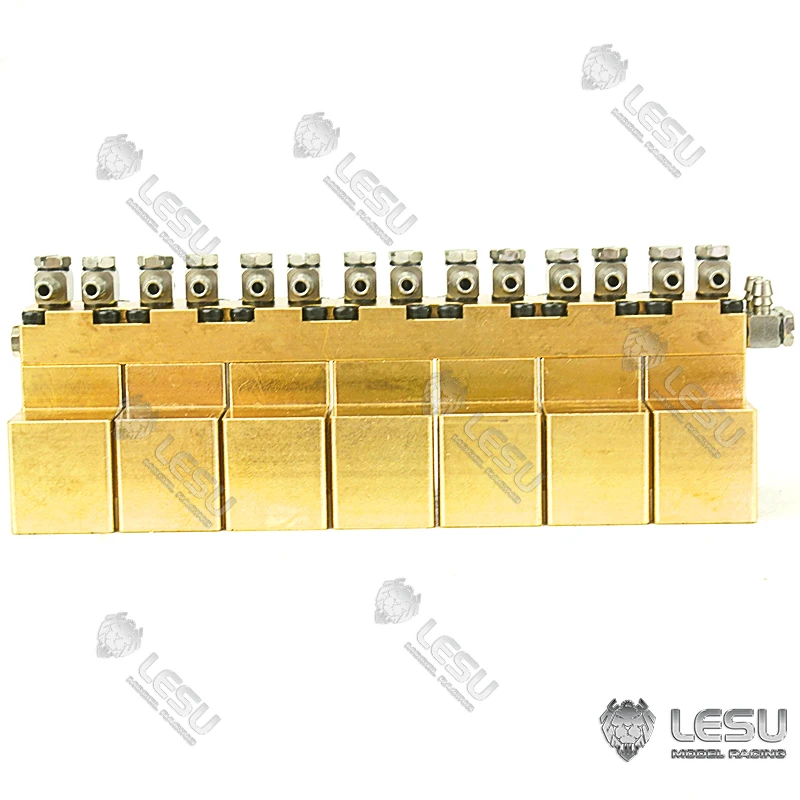 LESU Brass 7 Channel Hydraulic Reversing Valve Part For Radio Control Excavator 1/14 Tamiyaya Dumper Truck TH16600