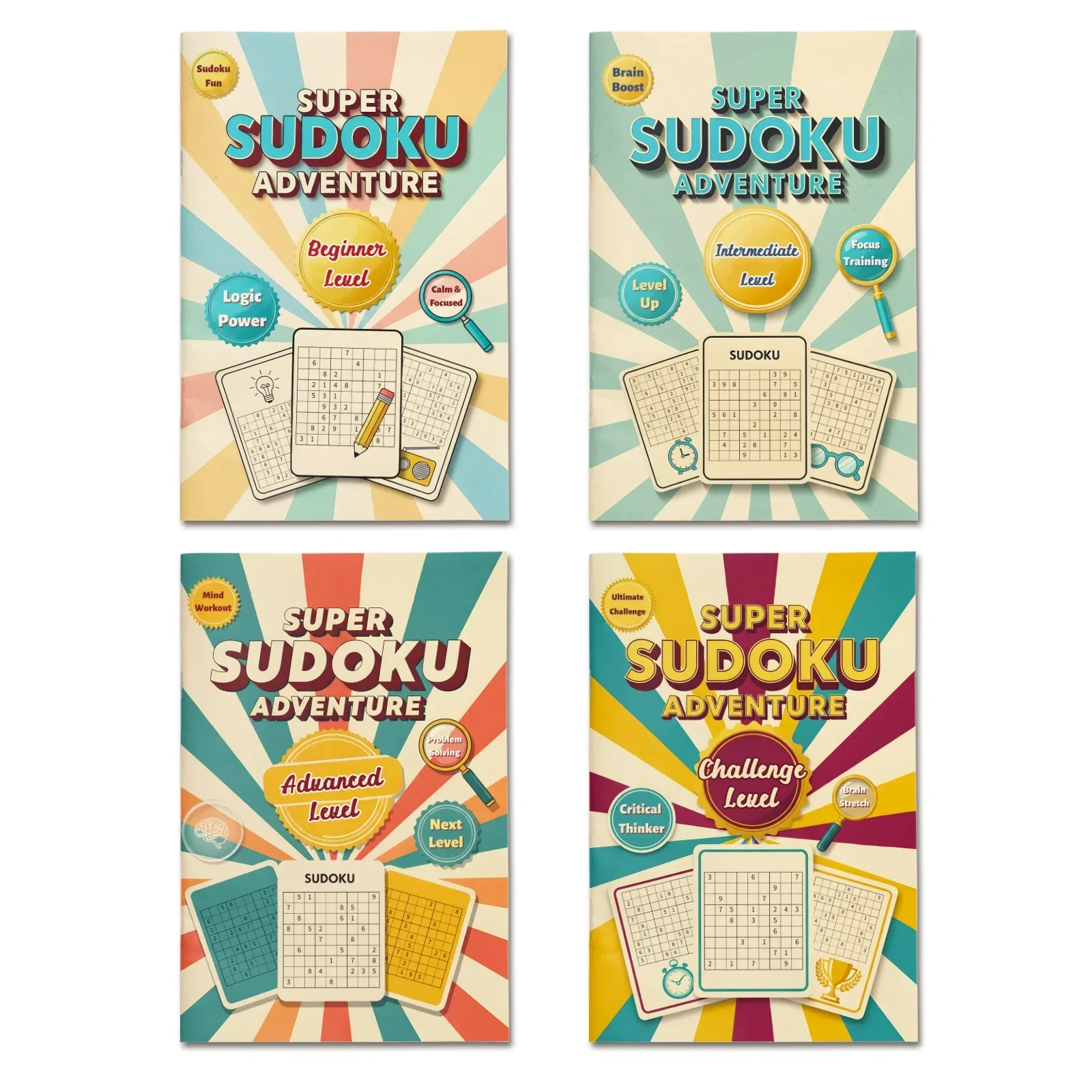 Kids Early Education Sudoku Puzzle Book, Brain Teaser Logic Game Workbook, Number Reasoning Training Book for Toddlers