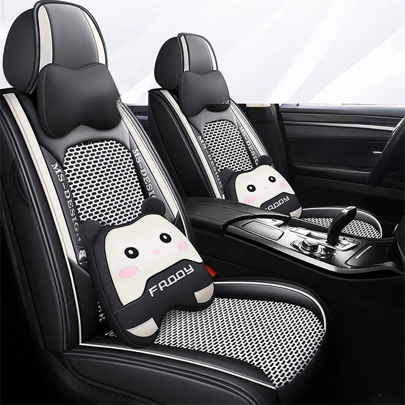 4 Pc Car Accessories Wellfit Synthetic Wholesale Waterproof Nappa Custom Fit Design Universal Full Set Luxury Leather Car Seat C