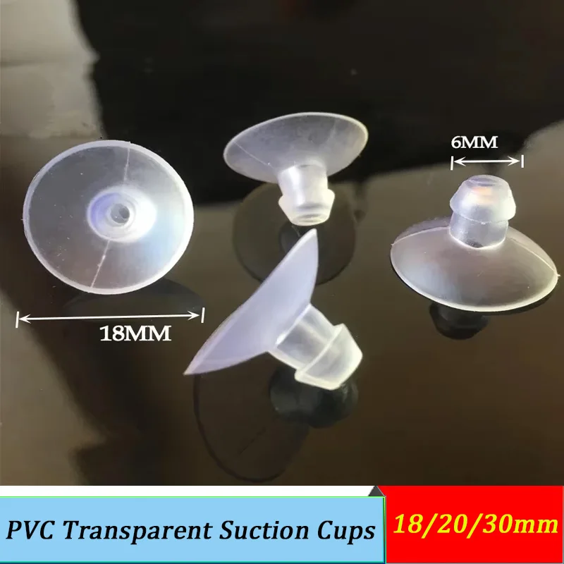 

18/20/30mm Mushroom Head Sucker PVC Fish Tank Transparent Glass Sucker Perforated Clear Suction Cups Window Decor Wedding Car