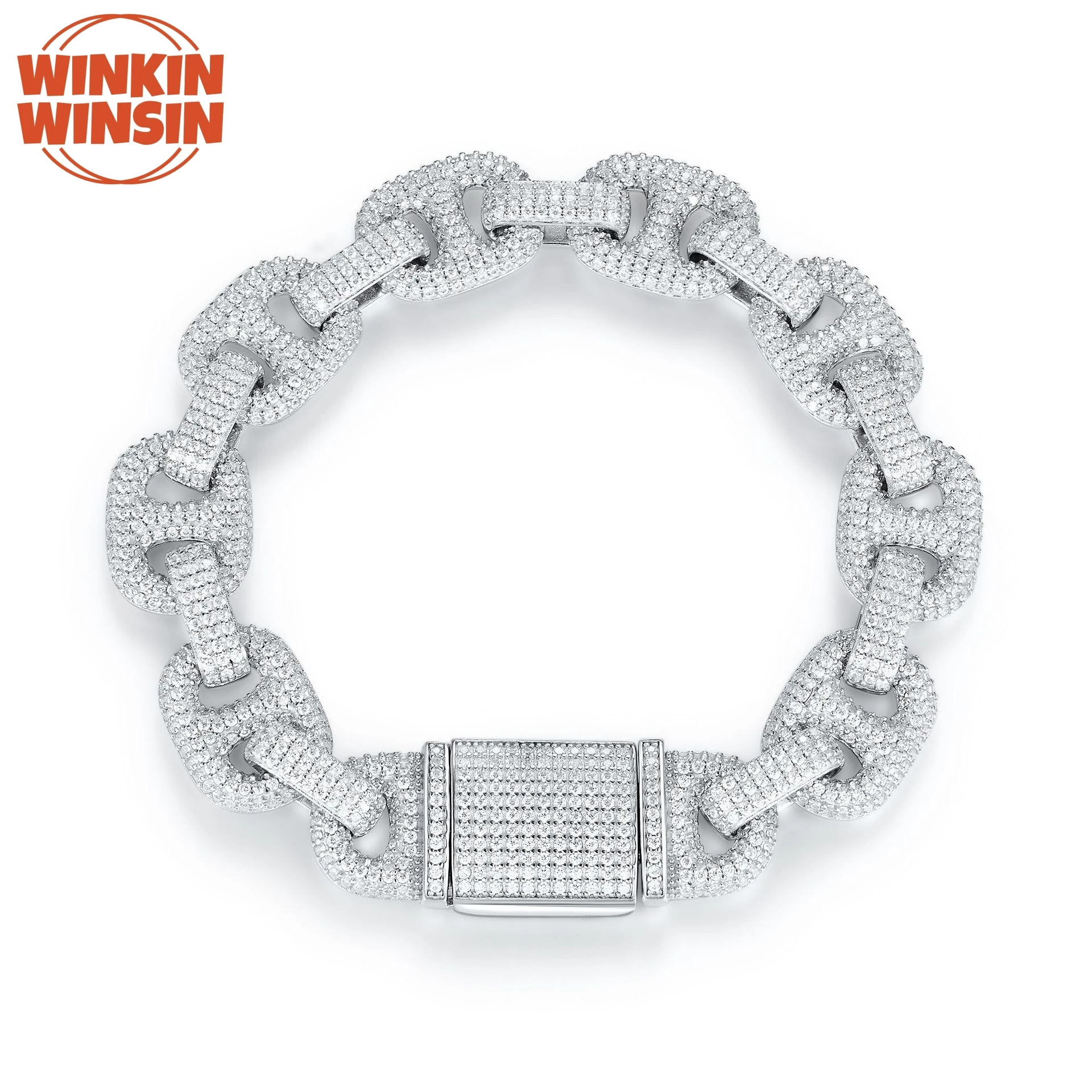 

Winkin Winsin Luxury Gemstones Tutti Frutti Men Bangle New Products S 925 Sterling Silver GRA Certificate Bracelets Jewellery