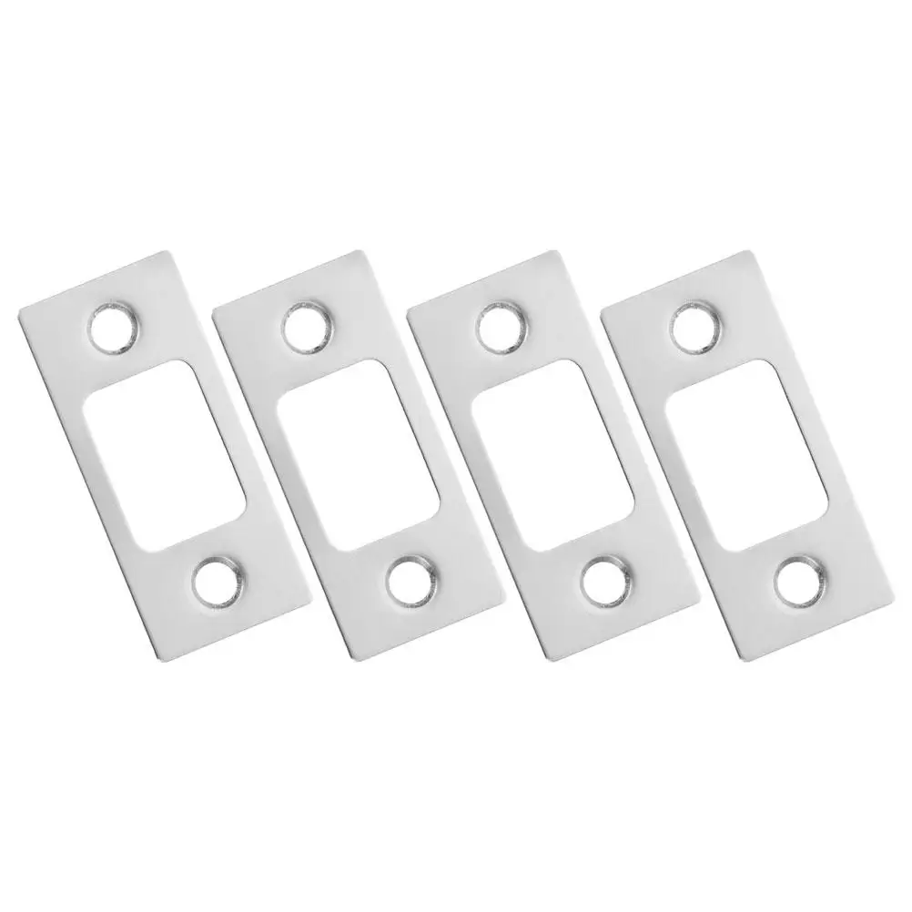 

4pcs Stainless Steel Door Strike Plate Reinforcement Kit Wooden Doors Lock Tongue Covers Hole Filler Bolt Hardware