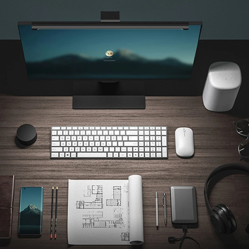 ใหม่ Xiaomi Mijia โคมไฟตั้งโต๊ะ Screenbar แขวนดวงตาป้องกัน PC คอมพิวเตอร์ Light Bar ไร้สายรีโมทคอนโทรล