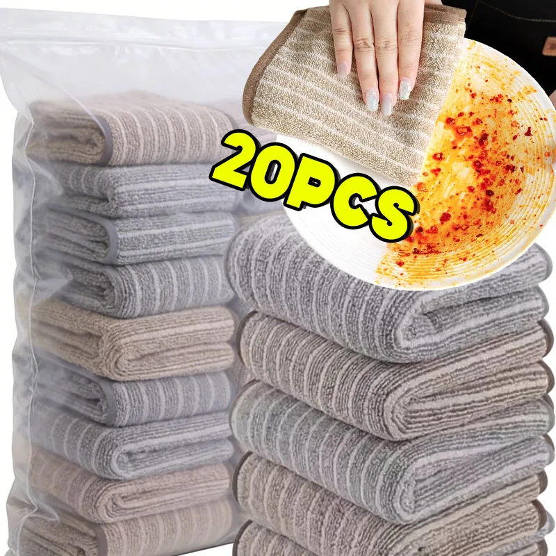 Absorbent Microfiber Cleaning Cloths Thick Quick Dry Bamboo Charcoal Fiber Towels for Car & Kitchen Non-Stick & Washable