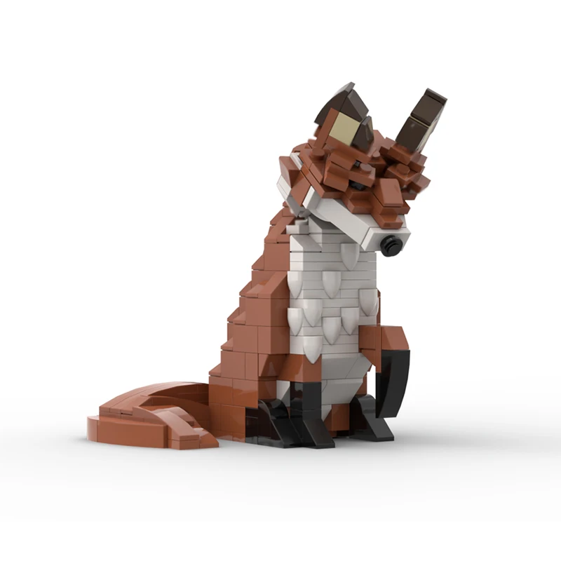 Creadores serie Animal modelo MOC bloque de construcción zorro naranja oscuro tecnología Modular regalos vacaciones montar juguetes para niños traje