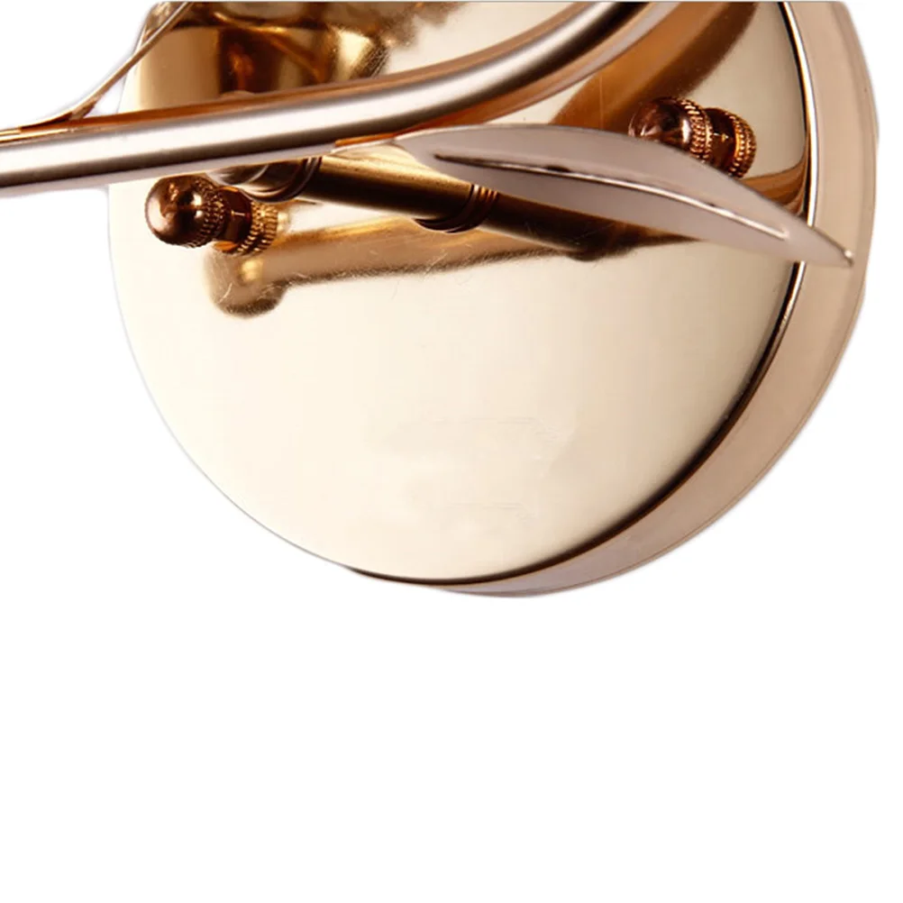 مصباح حائط داخلي كريستالي مزدوج ذهبي معدني زجاجي على شكل زهرة شفاف بجانب السرير وغرفة النوم مصباح جداري كهربائي سبلاش #6