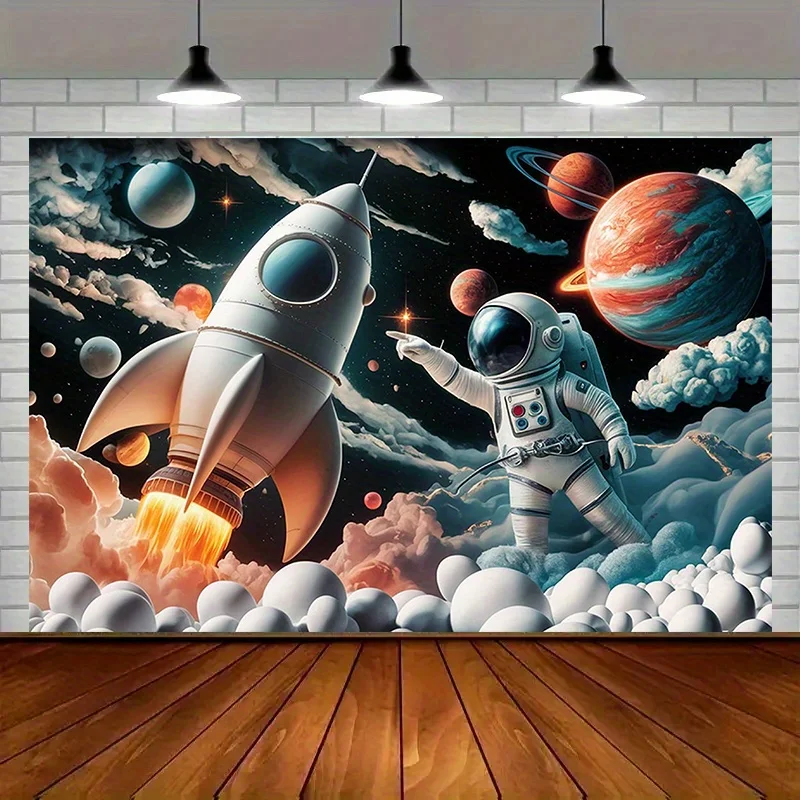 Space Tapestry Wall Decor Astronaut Rocket Sci Fi Canvas Print Galaxy Universe Astronomy Room Art Modern Decoration