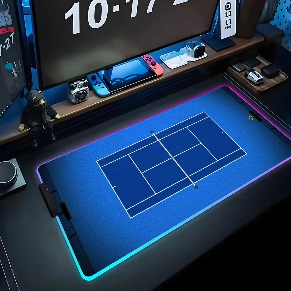 

tennis court Mouse Pad RGB Gaming Mousepad Big LED Pad PC Desk Mat Luminous Mouse Pad Large Keyboard Mats Table Rug With Backlit