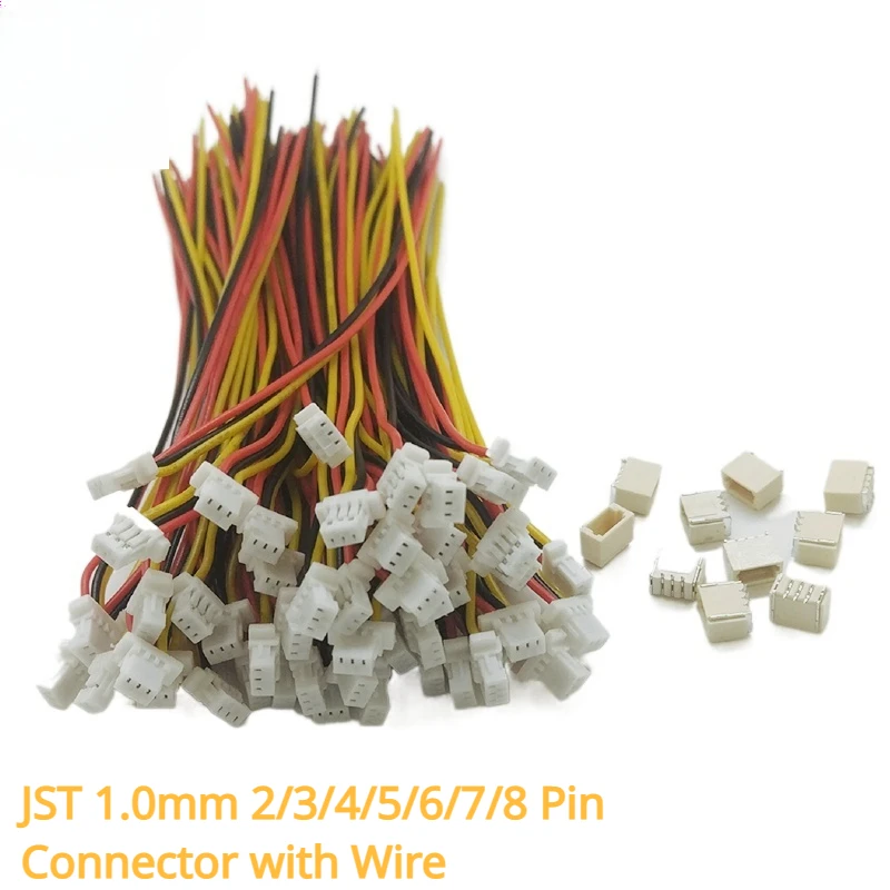 10 Sets/lot Mini. Micro JST 1.0mm 2P/3P/4P/5P/6P/7P/8P/9P/10P/11P/12 Pin Connector with Wire 10/20/30cm